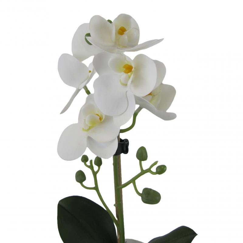Sztuczny storczyk w doniczce 37cm biały (5 szt.)
